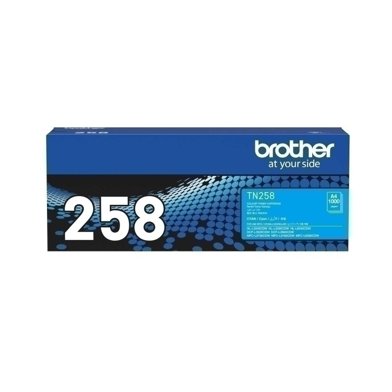 خرطوشة حبر أصلية باللون السماوي من Brother TN-258 - 1000 صفحة