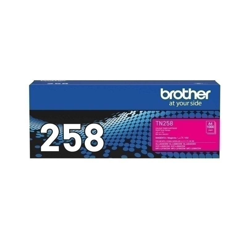 خرطوشة حبر Brother TN-258 الأصلية ذات اللون الأرجواني - 1000 صفحة