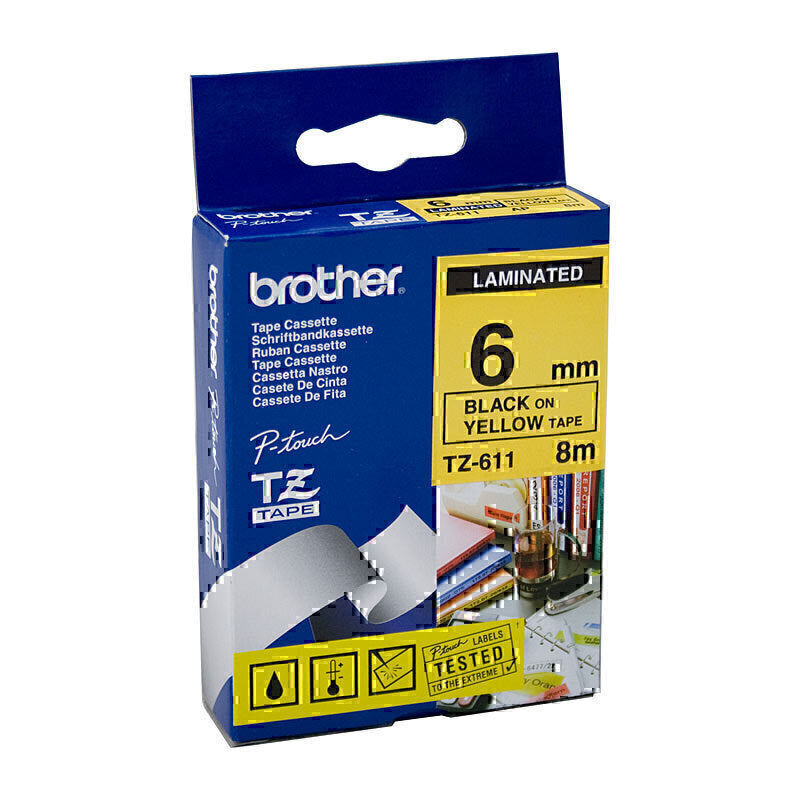 شريط الملصقات TZe611 من Brother