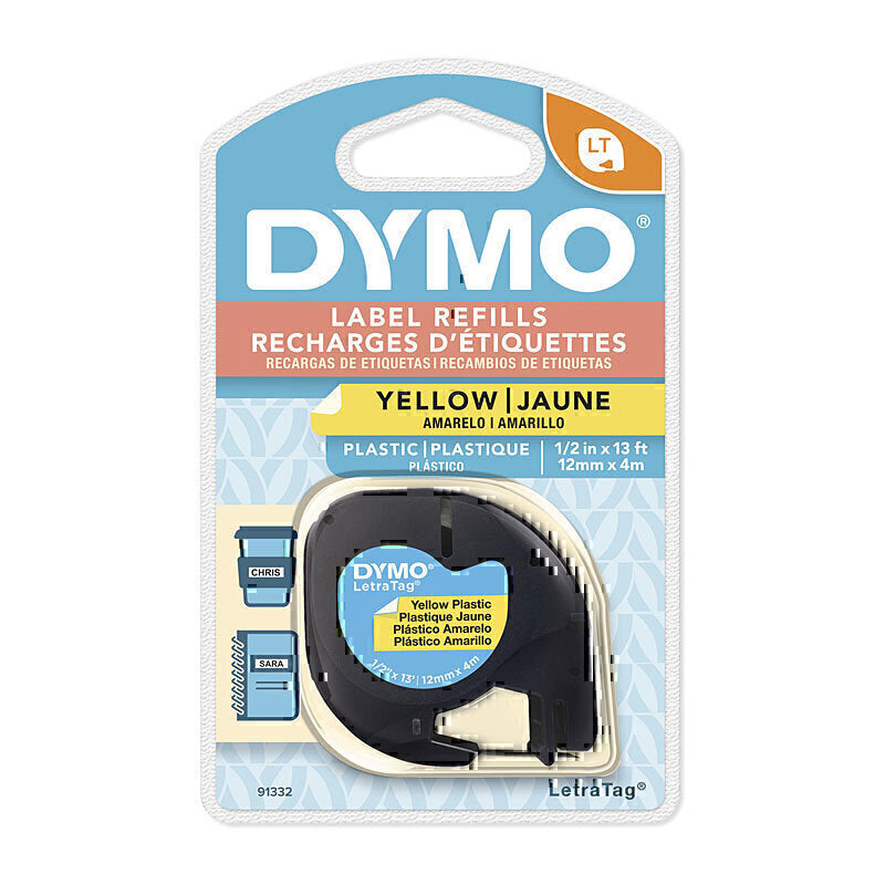 Dymo LT 塑料 12 毫米 x 4 米 黄色