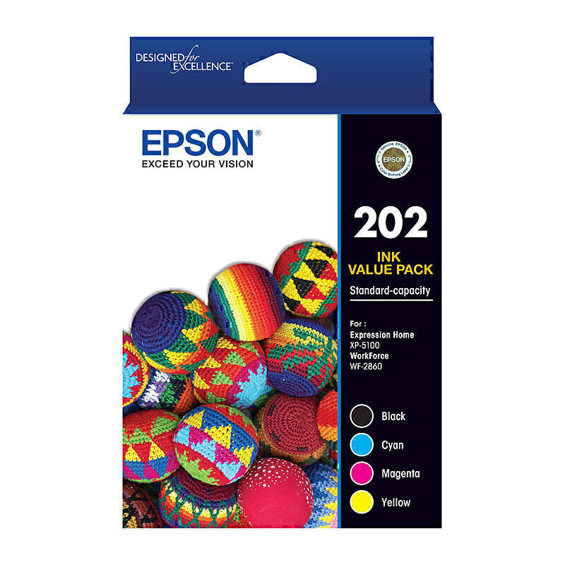 Epson 202 CMYK 墨水包原装墨盒 C13T02N692 - (1C、1M、1Y、1BK)