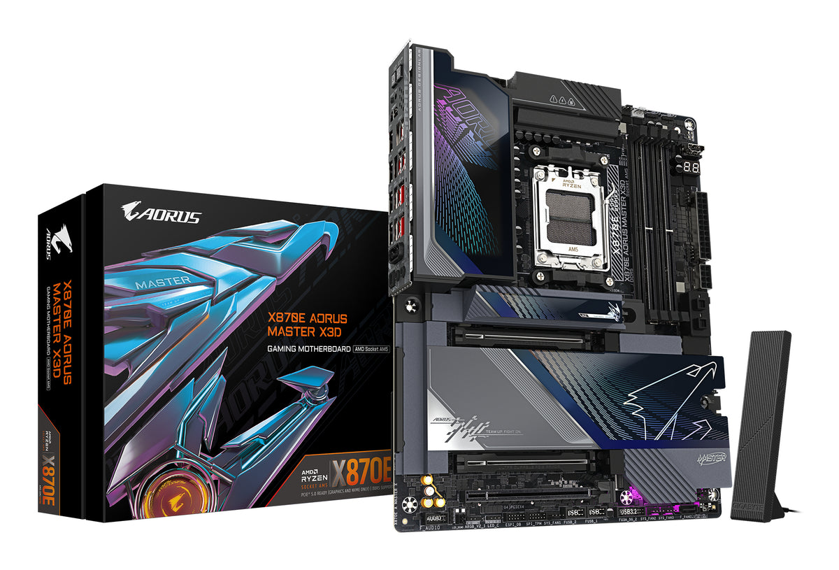 Gigabyte X870E AORUS MASTER X AM5 DDR5 256GB USB4 Wi-Fi7 BT5.4 10GbE+5GbE PCIe5
