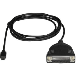 StarTech ICUSBCPLLD25, USB-C to DB25 Parallel Printer Cable, Male to Female, Length: 1.8m, Black, 2 Year Warranty