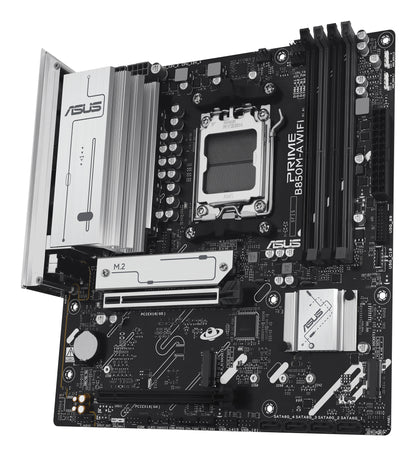 ASUS AMD PRIME B850M-A WIFI-CSM (AM5) mATX Motherboard, DDR5 256GB, 1x PCIe 5.0