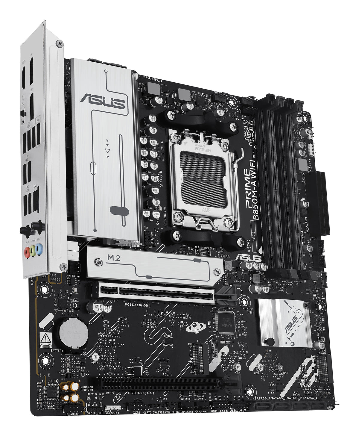 ASUS AMD PRIME B850M-A WIFI-CSM (AM5) mATX Motherboard, DDR5 256GB, 1x PCIe 5.0