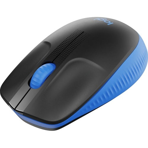Logitech 910-005914, M190 Full Size Wireless Mouse, 1000 dpi, USB, Blue, 1 Year Warranty