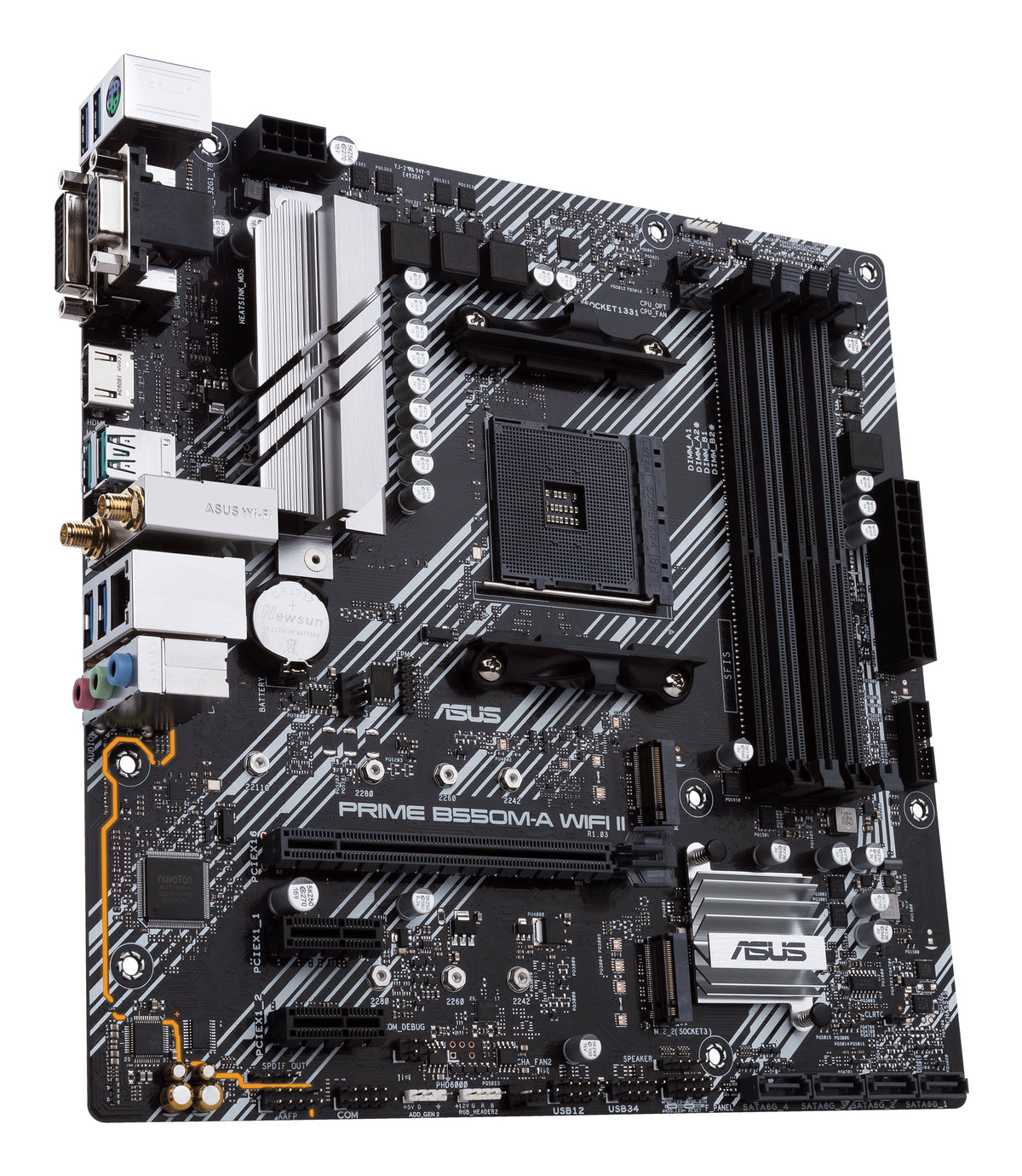 ASUS AMD PRIME B550M-A WIFI II (Ryzen AM4) Micro-ATX Motherboard, DDR4 128GB