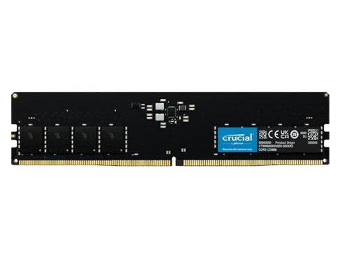 Crucial CT32G48C40U5, DIMM, DDR5 32GB(1x32GB), 4800MHz, CL40, 1.1V, Black, Limited Lifetime Warranty