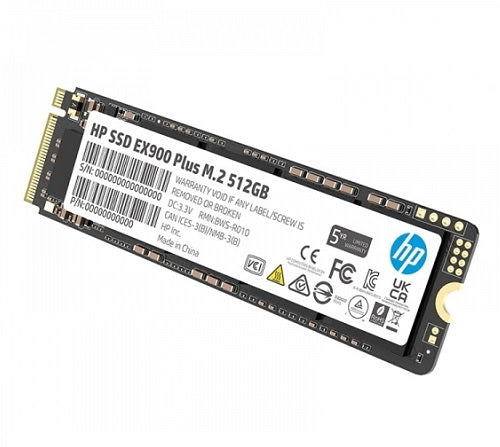 HP 35M33AA#ABB, EX900 Plus, 512GB, M.2, PCIe3.0, Read Speed: 3200 MB/s, Write Speed: 2200 MB/s, 5 Year Warranty