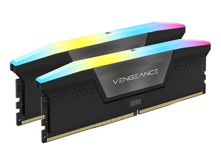 Corsair CMH32GX5M2E6000C36, Vengeance RGB, DIMM, DDR5, 32GB(2x16GB), 6000MHz, CL36, 1.4V, Black, Limited Lifetime Warranty