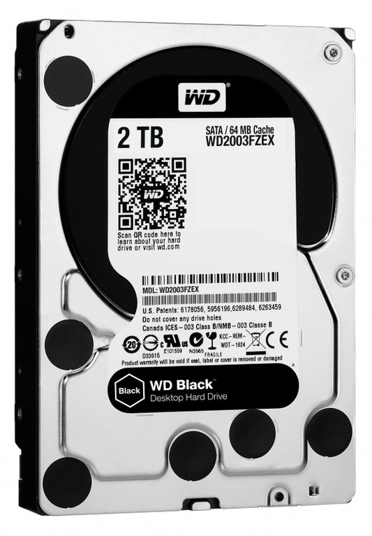 Western Digital WD2003FZEX, Black, 2TB,  3.5", SATA 6Gb/s, 7200 RPM, 64 MB Cache, 5 Year Warranty