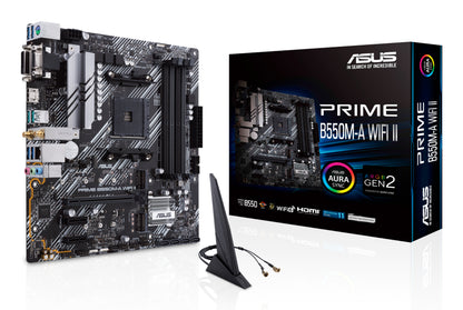 ASUS AMD PRIME B550M-A WIFI II (Ryzen AM4) Micro-ATX Motherboard, DDR4 128GB