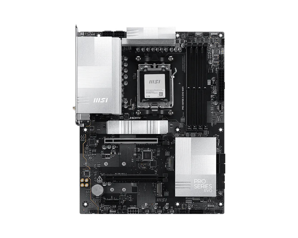 MSI Pro X870E-S Evo WIFI, Amd X870E, AM5, DDR5 256GB, Pcie 5.0, 3x M.2, Wi-Fi