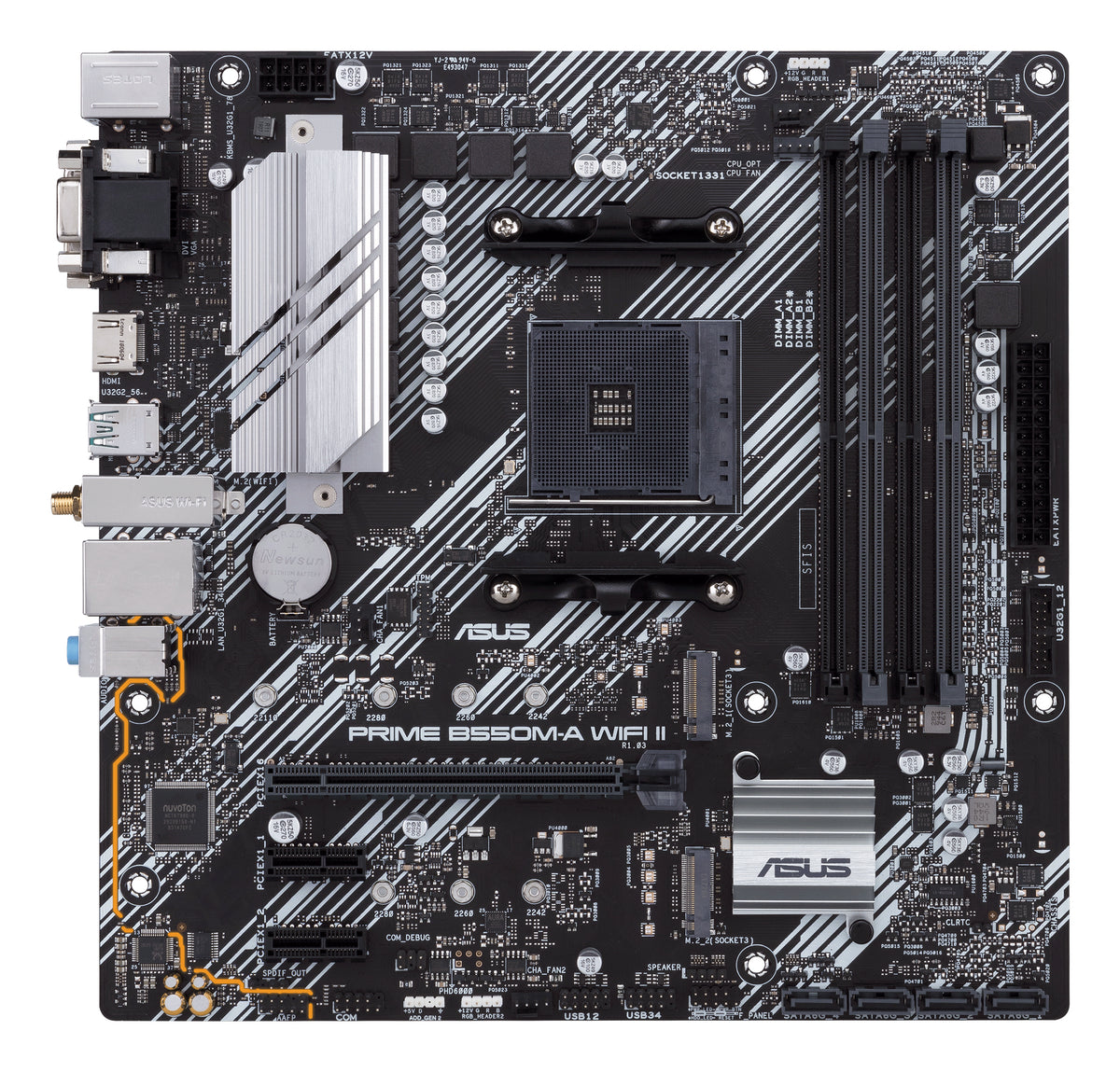 ASUS AMD PRIME B550M-A WIFI II (Ryzen AM4) Micro-ATX Motherboard, DDR4 128GB