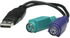Astrotek AT-USB-PS2, USB 2.0 to PS2 Cable 15cm, Mouse and Keyboard Black Colour RoHS, 1 Year Warranty