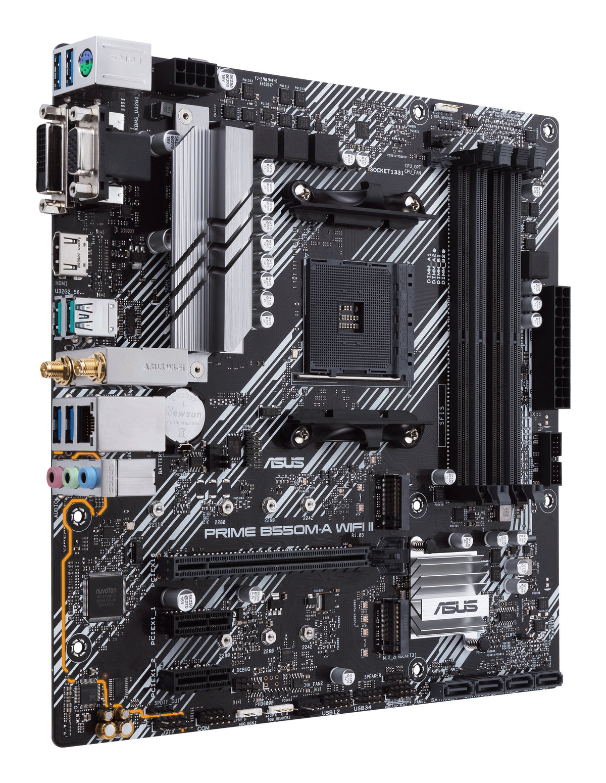 ASUS AMD PRIME B550M-A WIFI II (Ryzen AM4) Micro-ATX Motherboard, DDR4 128GB