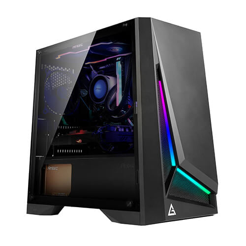 Antec DP301M, Mini-Tower, Tempered Glass, Drive Bays: 2x3.5", 2x2.5", Expansion Slot: 4, Motherboard Support: Micro-ATX/Mini-ITX, Pre-Installed Fan: 1x120mm, RGB, Black, 2 Year Warranty