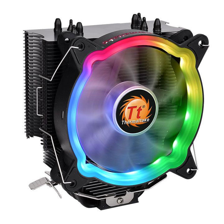 Thermaltake CL-P065-AL12SW-A, UX200 ARGB Lighting CPU Cooler, 120mm, Hydro bearing, LGA 1200/1156/1155/1151/1150/775 AM4/AM3 /AM3/AM2 /AM2/FM2/FM1,1 Year Warranty