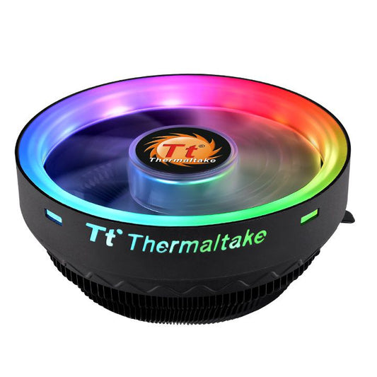 Thermaltake CL-P064-AL12SW-A, UX100 ARGB Lighting CPU Air Cooler, Nosie: 26.92 dBA, Air Flow: 38.82 CFM, Speed: 1800 RPM, Intel LGA1156/1155/1151/1150/775, AMD AM4/AM3 AM3/AM2 /AM2/FM2/FM1 , 1 Year