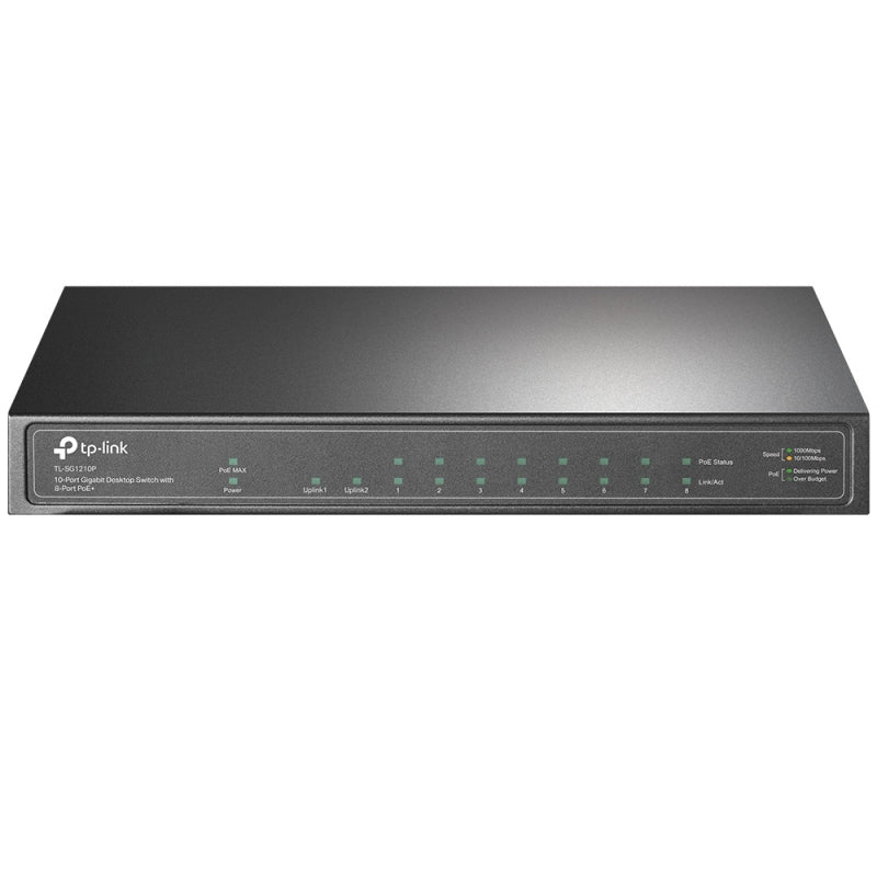 Tp- Link TL-SG1210P, 10-Port Gigabit Desktop Switch with 8-Port PoE , 5 Years