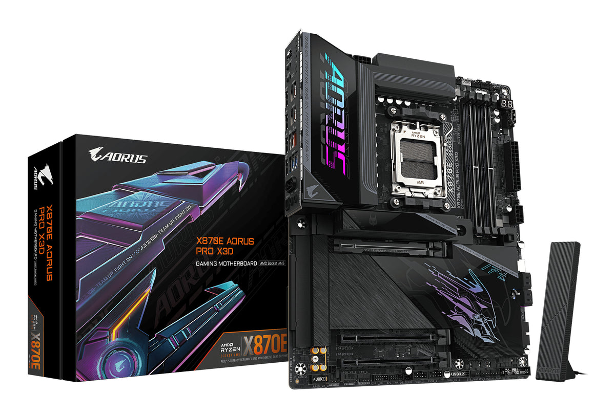 Gigabyte X870E AORUS PRO X3D AM5 DDR5 256GB USB4 Wi-Fi7 BT5.4 5GbE PCIe5 M.2