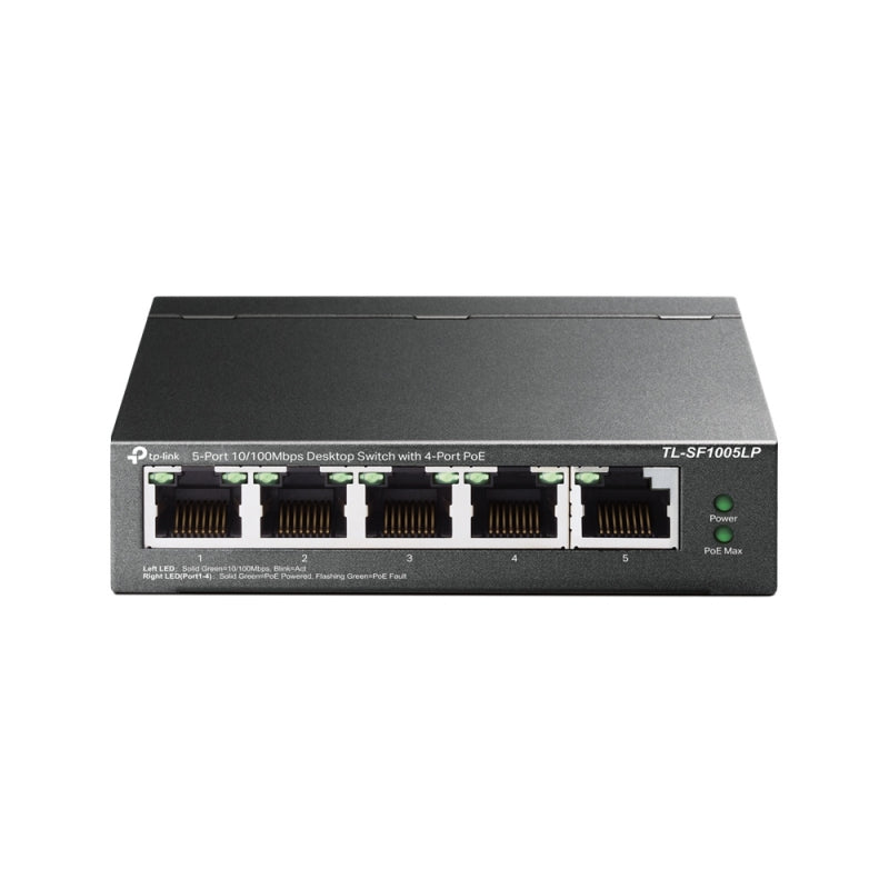TP Link TL-SF1005LP, 5-Port 10/100Mbps Desktop Switch with 4-Port PoE, 5 Years Warranty