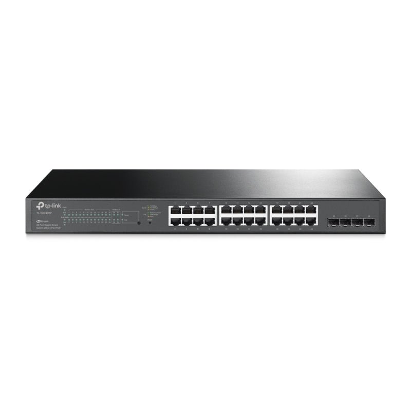 TP Link TL-SG2428P, JetStream 28-Port Gigabit Smart Switch with 24-Port PoE  Fanless 41.7Mpps Support Omada SDN, 802.1p CoS/DSCP QOS, Rack Mountable, 5 Years Warranty