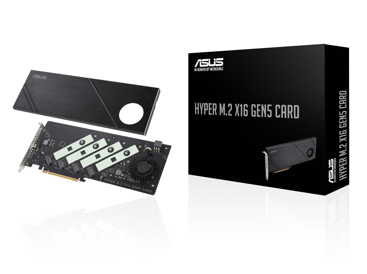 ASUS HYPER M.2 X16 GEN5 CARD (PCIe 5.0/4.0) Supports up to four NVMe M.2