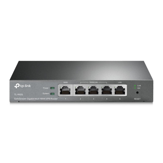 TP-Link TL-ER605, SafeStream Gigabit Multi-WAN VPN Router, 1xFixed GbE LAN, 1xFixed GbE WAN, 3xChangeable WAN/LAN Ports, 10/100/1000Base-T, Centralised Cloud, OMADA, 5 Year Warranty