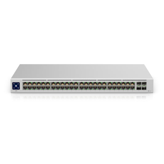 Ubiquiti USW-48, UniFi 48 port Managed Gigabit Switch, 48x Gigabit Ethernet Ports, 4x SFP, Touch Display, Fanless, 2 Year Warranty