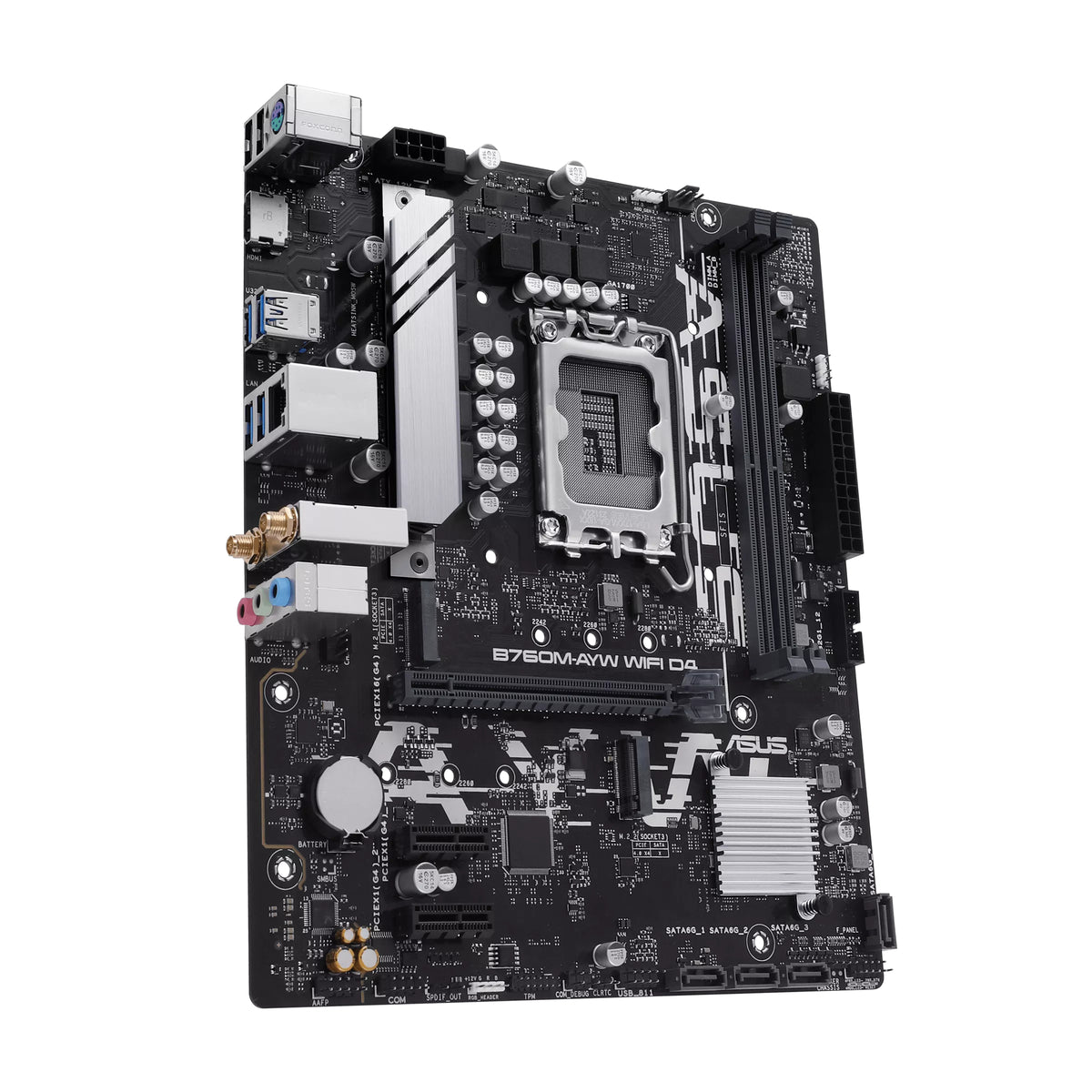 ASUS B760M-AYW WIFI D4 Intel LGA 1700 mATX Motherboard 64GB, DDR4, 1 x PCIe 4.0
