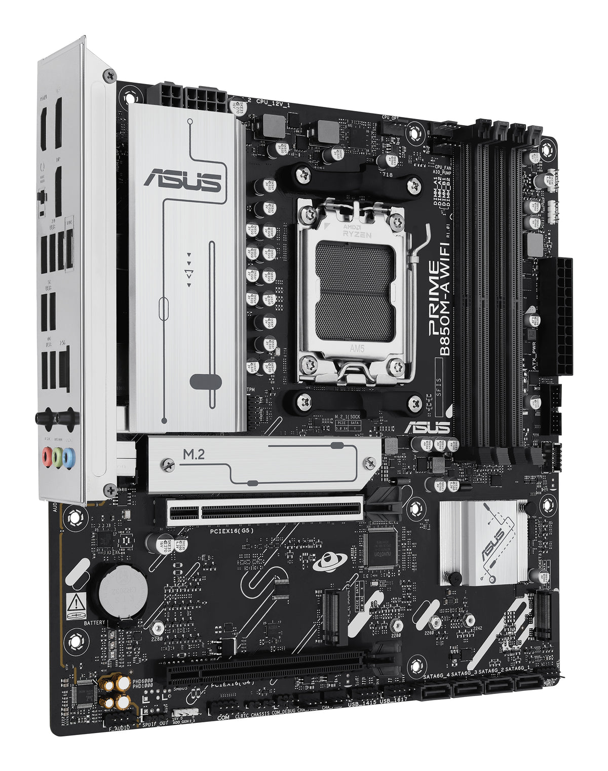 ASUS AMD PRIME B850M-A WIFI-CSM (AM5) mATX Motherboard, DDR5 256GB, 1x PCIe 5.0