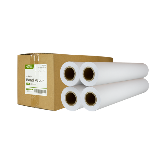 BOND PAPER 80GSM - 594MM X 50M 4 ROLLS/CTN