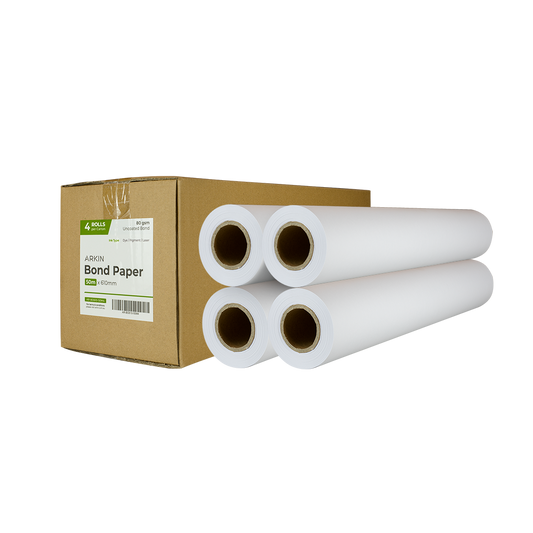 BOND PAPER 80GSM - 610MM X 50M 4 ROLLS/CTN