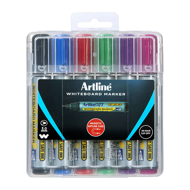 Artline 577 W/B Marker Ast Pk6