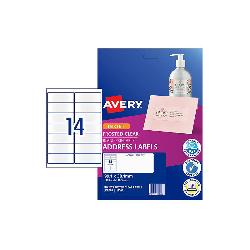 Avery AV Inkjet J8563 14UP Pk10 Bx5