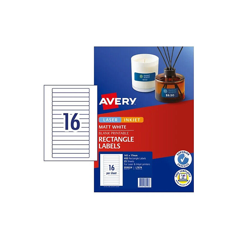 Avery AV Lsr Lbl L7674 16UP Pk25
