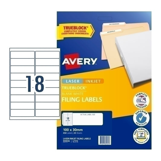 Avery LabelL7172 18UP Pk25 Bx5