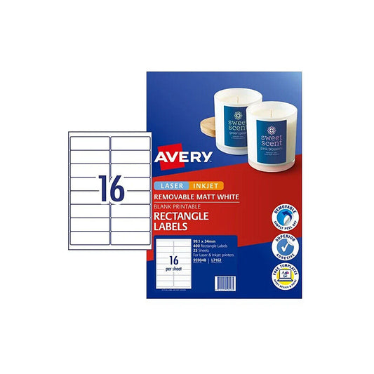 Avery Av Labels L7162 LIP 16Up Pk25
