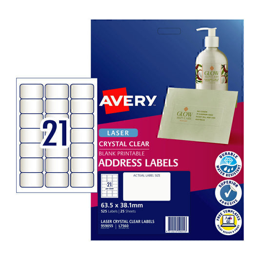 Avery Lbl Clr L7560 21Up Pk25