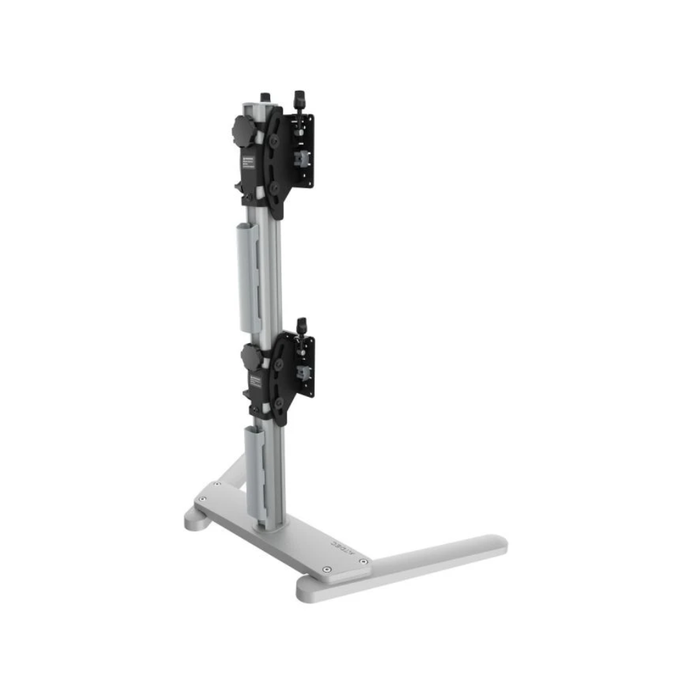 Atdec Super Heavy-Duty Dual Stacked Mount on Freestanding Base - Silver