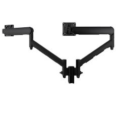 Atdec Dual Dynamic Monitor Arm Mount on Short Post - Heavy-Duty F-Clamp - Black