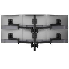 Atdec Hex Monitor Mount on Tall Post - Grommet Clamp - Black