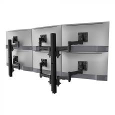 Atdec Hex Monitor Mount on Two Posts - Grommet Clamp - Black