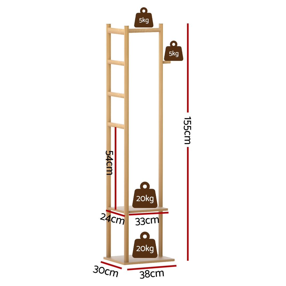 Artiss Clothes Rack Airer Coat Stand Bamboo