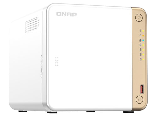 QNAP TS-462-4G 4-Bay desktop NAS, IntelÂ® CeleronÂ® N4505 dual-core, 4 GB DDR4 onboard not expandable, 4 x 3.5'/2.5' SATA 6Gb/s drive bays, 2 x M.2 2280