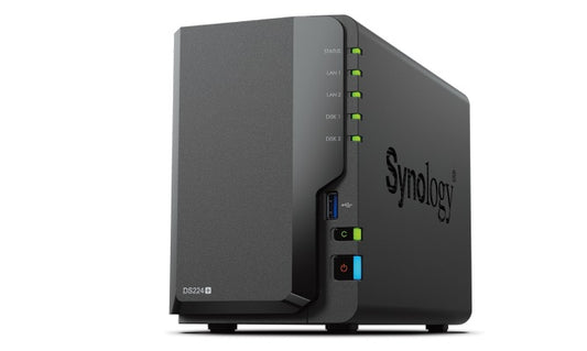 Synology DiskStation DS224+ 2 Bay NAS Intel Celeron J4025 2-core 2.0 GHz 2 GB DDR4 non-ECC SATA HDD/SSD 2 RJ-45 1GbE LAN 2 USB 3.0 Port Hot swappable