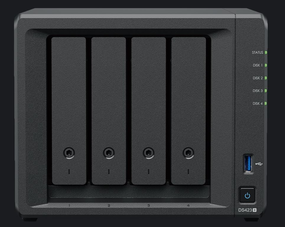 Synology DiskStation DS423+ 4-Bay 3.5' Diskless, Intel Celeron 4-core, 2xGbE NAS (SMB) - 2GB RAM  - 3 Year Warranty
