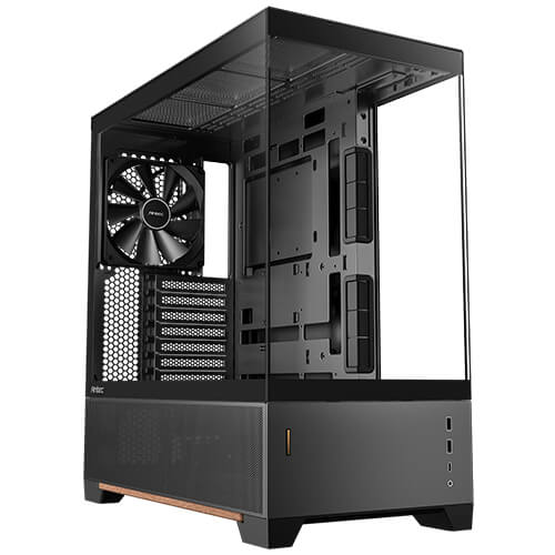 Antec C6 WOOD - Black, Mid Tower, ATX/Micro-ATX/ITX, Tempered Glass, USB-C