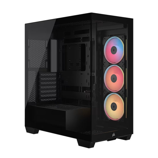 Corsair 3500X LX-R RGB iCUE LINK Mid-Tower PC Case - Black, E-ATX, Side 360mm Rad, Glass Panels, USB-C, RS ARGB Fans, 425mm GPU, iCUE LINK Ready